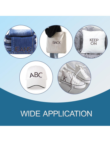 5 Letras de Transferencia de Hierro Dolmifapro Vinilo Negro