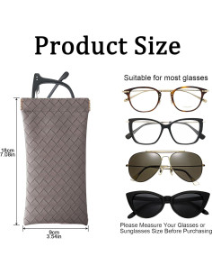 Estuche de Gafas de Sol 2 PCS Cuero PU Suave Unisex 2