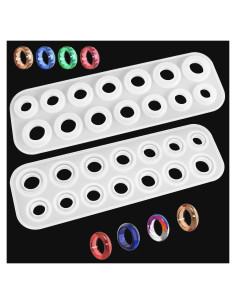 Moldes de Anillos de Silicona GAQWOK 14 Piezas 7 Tamaños