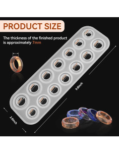 Moldes de Anillos de Silicona GAQWOK 14 Piezas 7 Tamaños 2