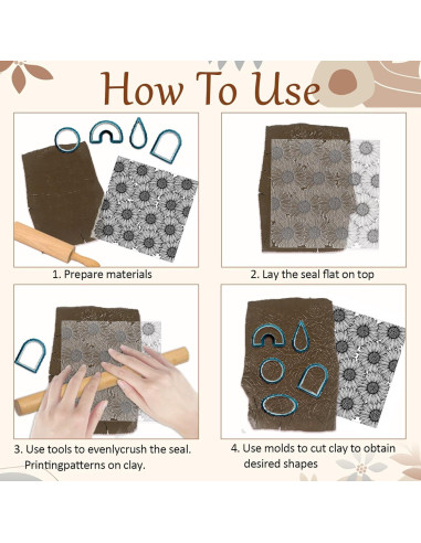 Almohadilla de Textura de Arcilla Polimérica CHGCRAFT 14x14 cm