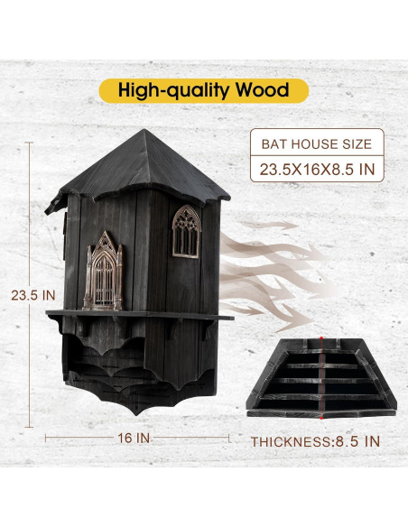 Casa de Murciélagos Extra Grande VIREESR para Exterior 59.7x40.6 cm