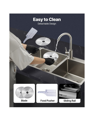 Cortadora de Carne Eléctrica VEVOR 180W 7.5" Ajustable 0-15mm