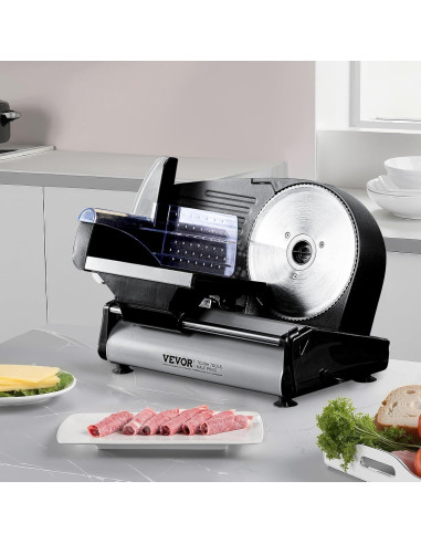 Cortadora de Carne Eléctrica VEVOR 180W 7.5" Ajustable 0-15mm