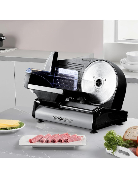 Cortadora de Carne Eléctrica VEVOR 180W 7.5" Ajustable 0-15mm