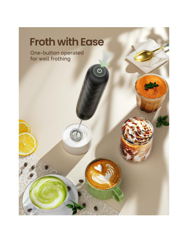 Espumador de Leche Recargable Maestri House MHMF06 Negro