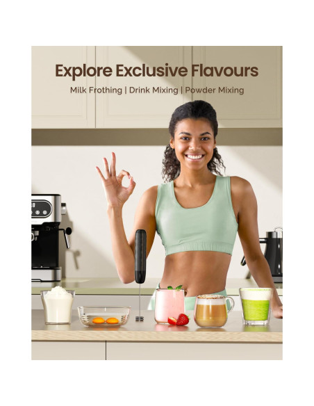 Espumador de Leche Recargable Maestri House MHMF06 Negro