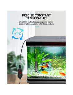 Calentador de Acuario SILICAR 30W con Termómetro LED 1.89-3.79L 2