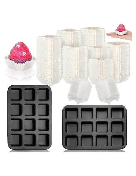 Conjunto de Moldes para Hornear Lallisa 2 Pcs + 500 Forros Cupcakes