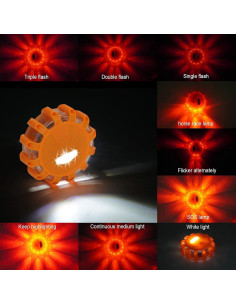 Flares LED de Seguridad HEIGPAN 3 Pack Naranja 9 Modos 2