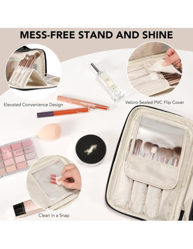 Bolsa de Maquillaje de Viaje HauteHues Negra 26.9x17.8cm