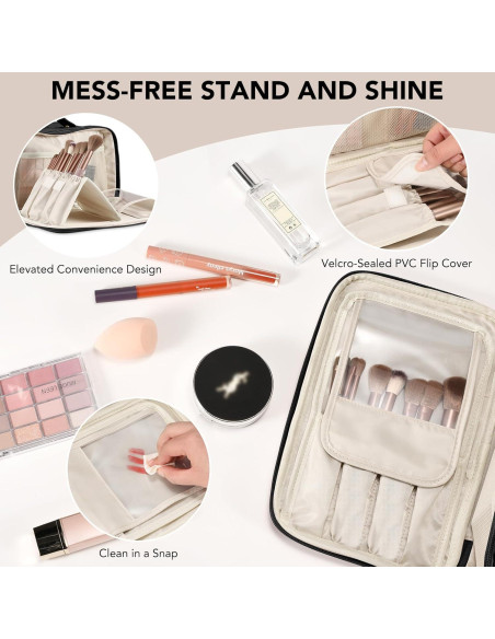 Bolsa de Maquillaje de Viaje HauteHues Negra 26.9x17.8cm