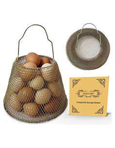 Cesta de Almacenamiento Redonda ZLGCLABY Plegable Dorada 22 cm