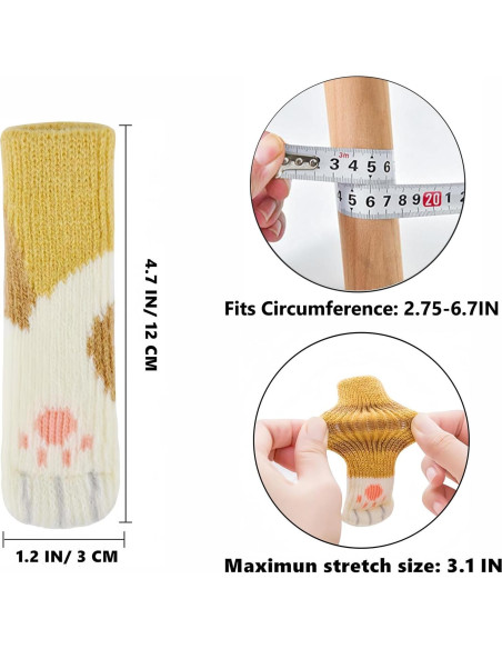 16 Calcetines Protectores de Patas de Silla R REVOLEURT