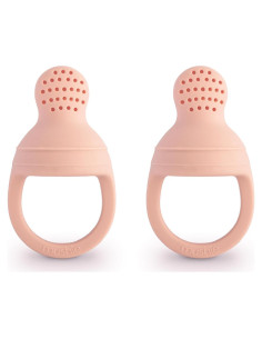 Chupete de Alimentación de Silicona Mushie Rosa 6 Meses+