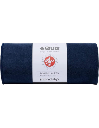 Toalla de Yoga Manduka eQua - Microfibra, 182 cm, Color Medianoche