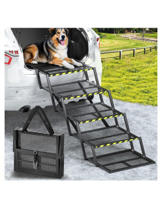 Escalera Plegable para Perros Pawaboo Extra Ancha 5 Escalones