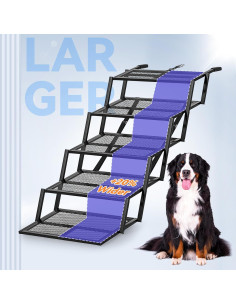 Escalera Plegable para Perros Pawaboo Extra Ancha 5 Escalones 2