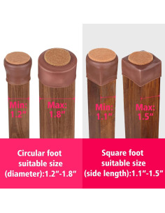 Protectores de Suelo Anwenk para Patas de Sillas 16 Piezas Marrón 2