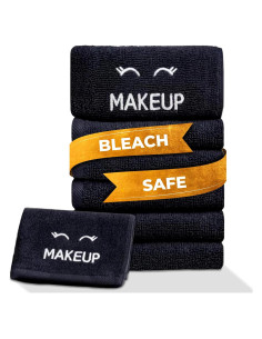 Toallas de Maquillaje Negras Clásicas de Algodón 33x33 cm - Paquete de 6