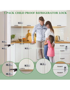 5 Cerraduras de Seguridad para Niños DENENTT - Gris 2