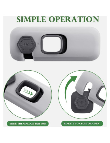 5 Cerraduras de Seguridad para Niños DENENTT - Gris