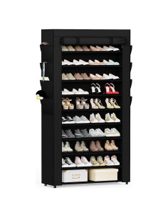 Estante de Zapatos Mavivegue 10 Niveles con Cubierta Antipolvo