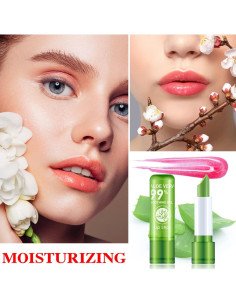 Pintalabios de Aloe Vera WYBLZPXZ 3 Pcs Hidratante Mágico 2
