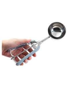 Cucharón de Helado Restaurantware 4 Onzas Acero Inoxidable Gris