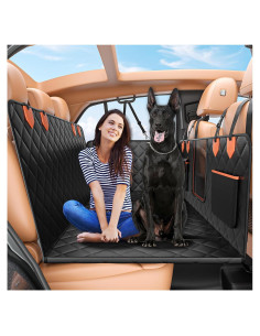 Funda de Asiento de Coche para Perros IJVAE Negra Impermeable