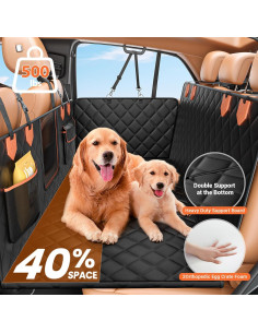 Funda de Asiento de Coche para Perros IJVAE Negra Impermeable 2