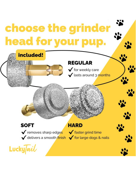 Amoladora de Uñas para Perros LuckyTail - Cabezal de Repuesto - Calidad Premium - Punta de Diamante