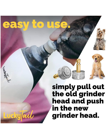 Amoladora de Uñas para Perros LuckyTail - Cabezal de Repuesto - Calidad Premium - Punta de Diamante