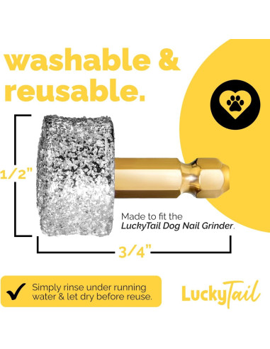 Amoladora de Uñas para Perros LuckyTail - Cabezal de Repuesto - Calidad Premium - Punta de Diamante
