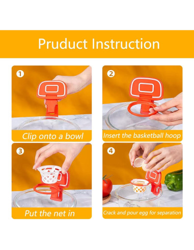 Separador de Yemas de Huevo Yummillion Rojo Diseño Baloncesto