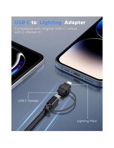 Adaptador USB C a Lightning MoKo - Carga y Sincronización - 2 Piezas 2