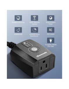 Regulador de Crepúsculo a Amanecer Dewenwils 30m LED/Tungsteno 2