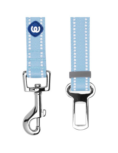 Cinturón de Seguridad Reflectante para Perros Blueberry Pet, Azul Bebé