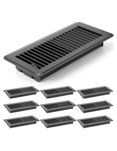 12 Cubiertas de Ventilación de Piso Fumete 4x10" Gris Oscuro