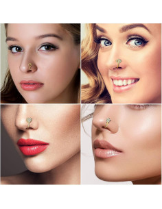 Anillos de Nariz Falsos TAMHOO 25 Pcs Cobre Bañado en Oro 2