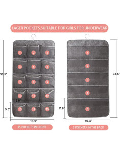 Organizador Colgante de Sujetadores Bseash con 15 Bolsillos 3D 2