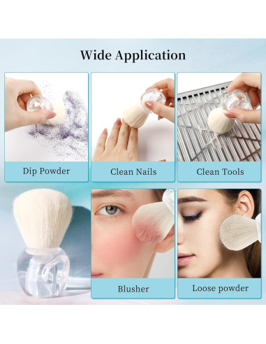Cepillo de Polvo BQAN para Uñas y Maquillaje Transparente