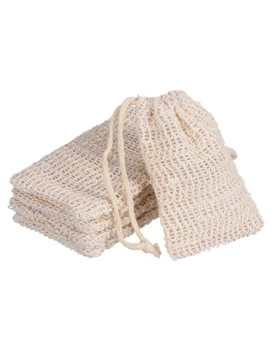BBTO 5 Bolsas de Jabón Natural Sisal Exfoliante 9x14 cm