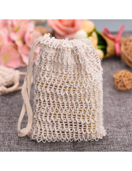 BBTO 5 Bolsas de Jabón Natural Sisal Exfoliante 9x14 cm