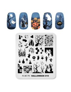 Plantilla de Estampado de Uñas Halloween NAILART 8x7cm