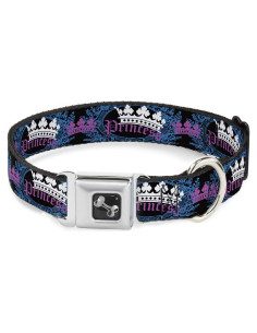 Collar para Perro Buckle-Down Princesa Ovalado Negro/Turquesa 2.54cm