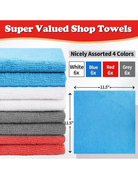 Toallas de Microfibra FIXSMITH, Paquete de 24, 29.2 cm