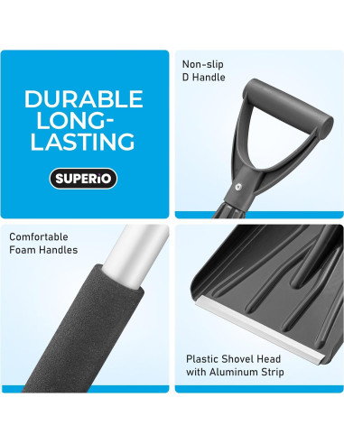 Pala de Nieve Plegable Superio con Mango Extensible 113 cm