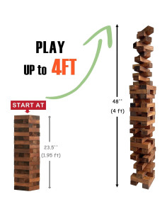 Juego de Torre Grande de Madera JST GAMEZ 54 Bloques 2