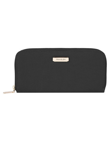 Billetera Travelon con bloqueo RFID - Negro, 8x10 cm